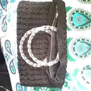 Vintage black knit purse